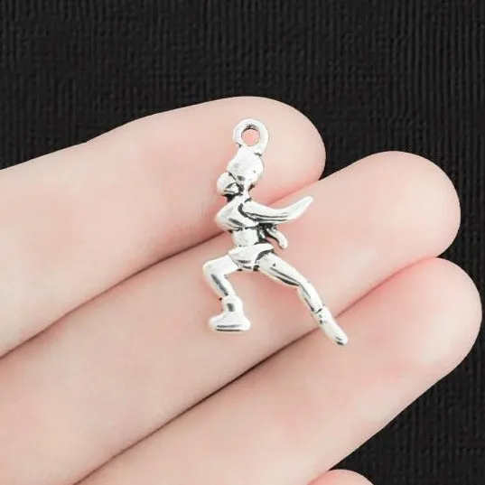 6 Figure Skater Antique Silver Tone Charms - SC1630