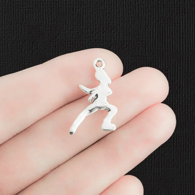 6 Figure Skater Antique Silver Tone Charms - SC1630