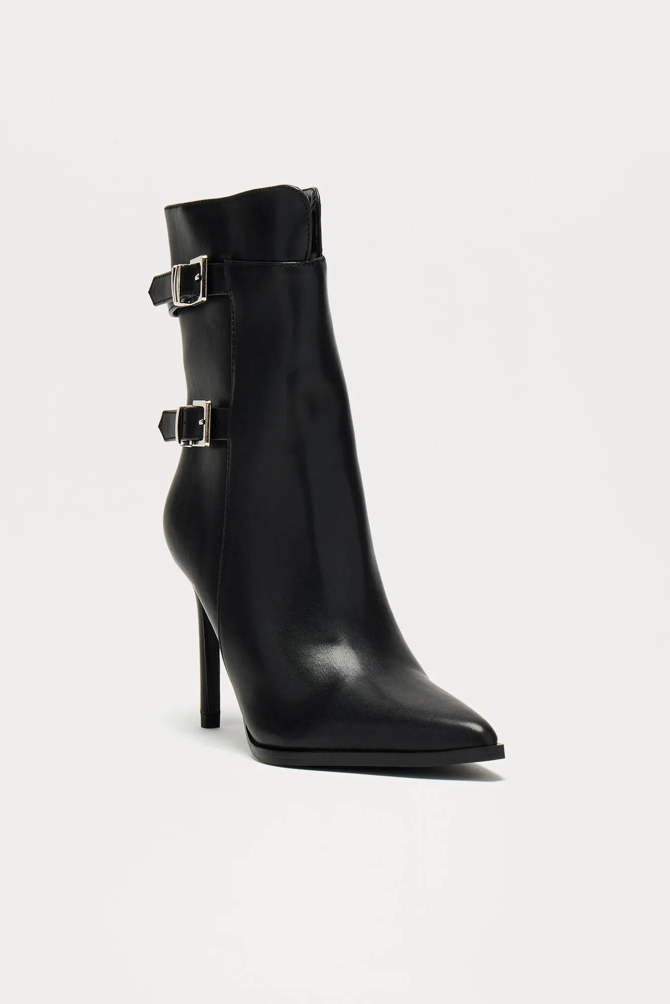 Addison Buckle Booties - Black