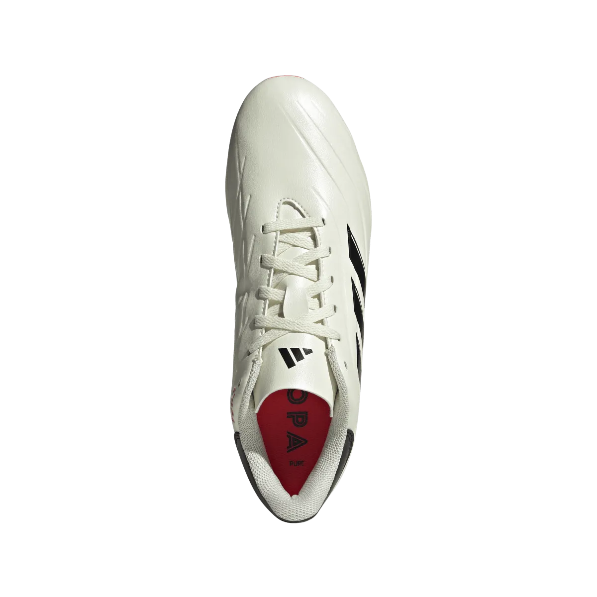 adidas Copa Pure II Club Flexible Ground Adult Soccer Cleats IG1099 Ivory/Core Black/Solar Red