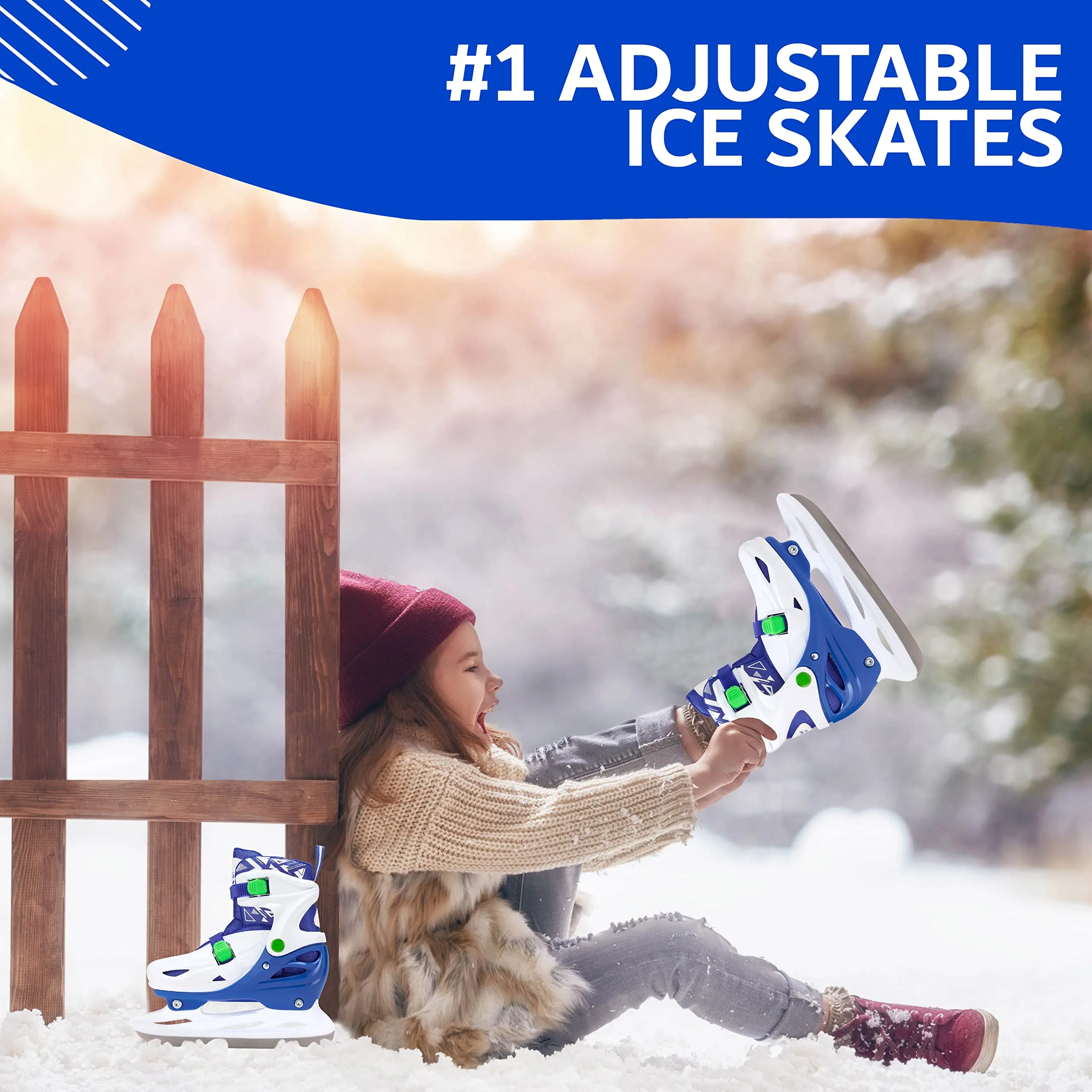 Adjustable Ice Skates For Kids | Reinforced Ankle Support