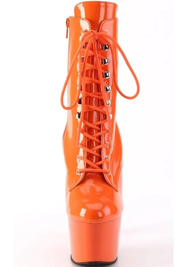 ADORE-1020 [Orange Patent] | PLATFORM BOOTS [PREORDER]