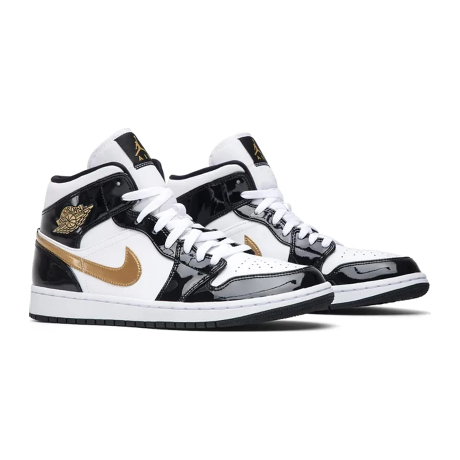 Air Jordan 1 Mid (PS), Patent Black Gold