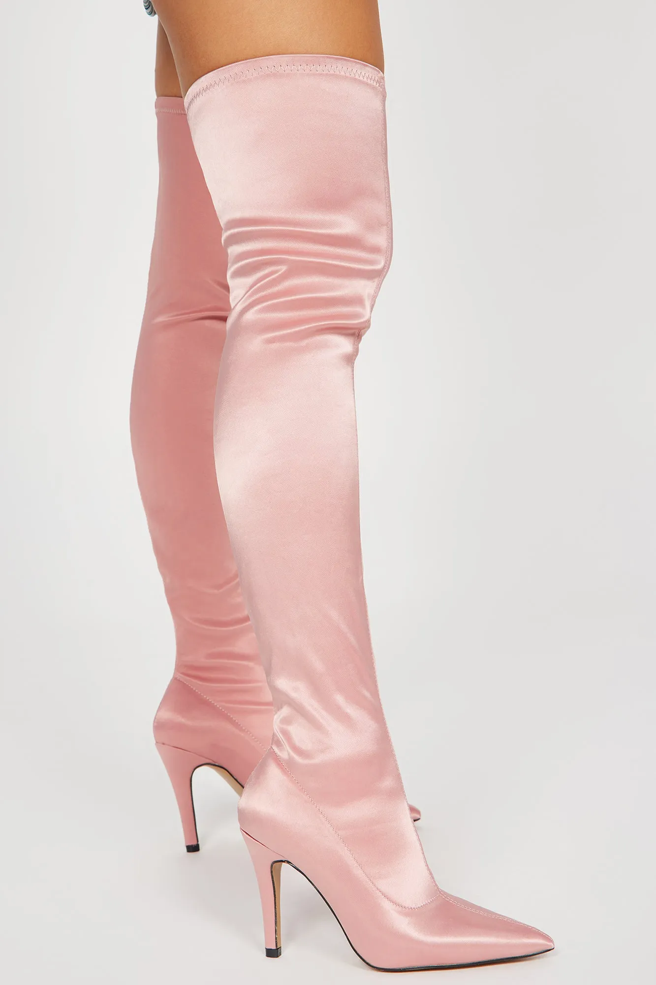 Always Your Babe Over The Knee Heeled Boots - Rose