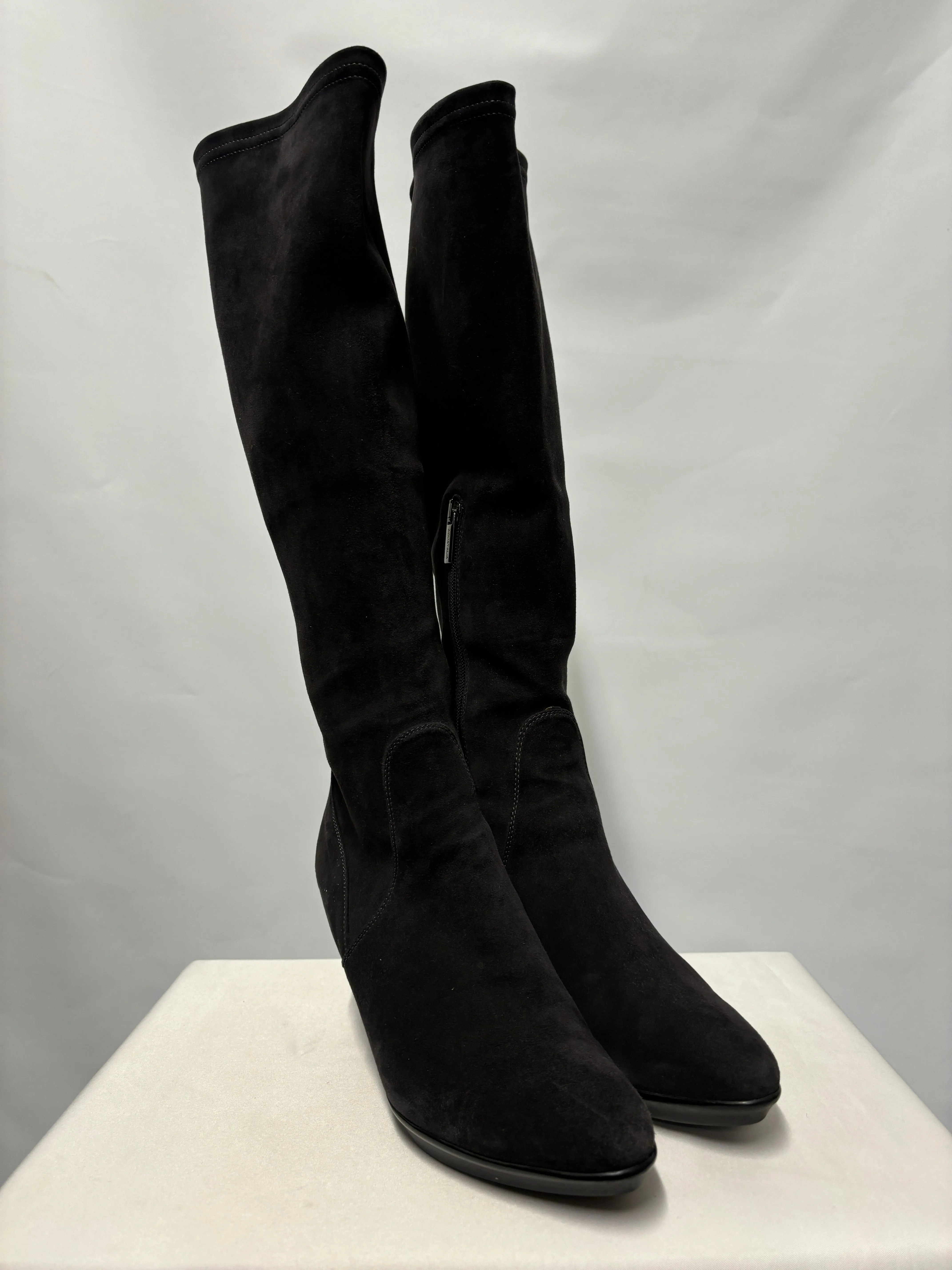 Aquatalia Charcoal Grey Hi and Dry Heeled Boots 40/7