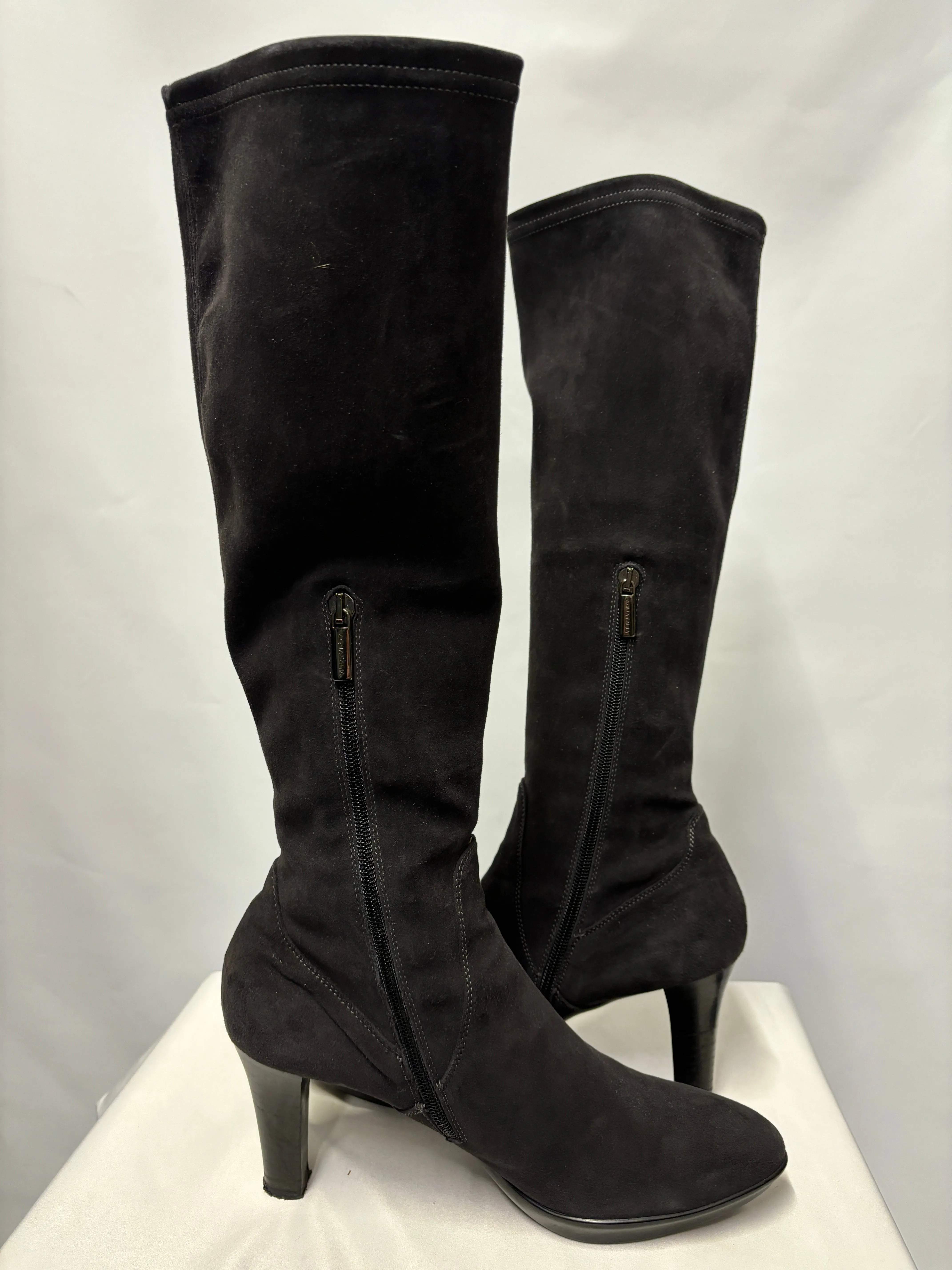 Aquatalia Charcoal Grey Hi and Dry Heeled Boots 40/7