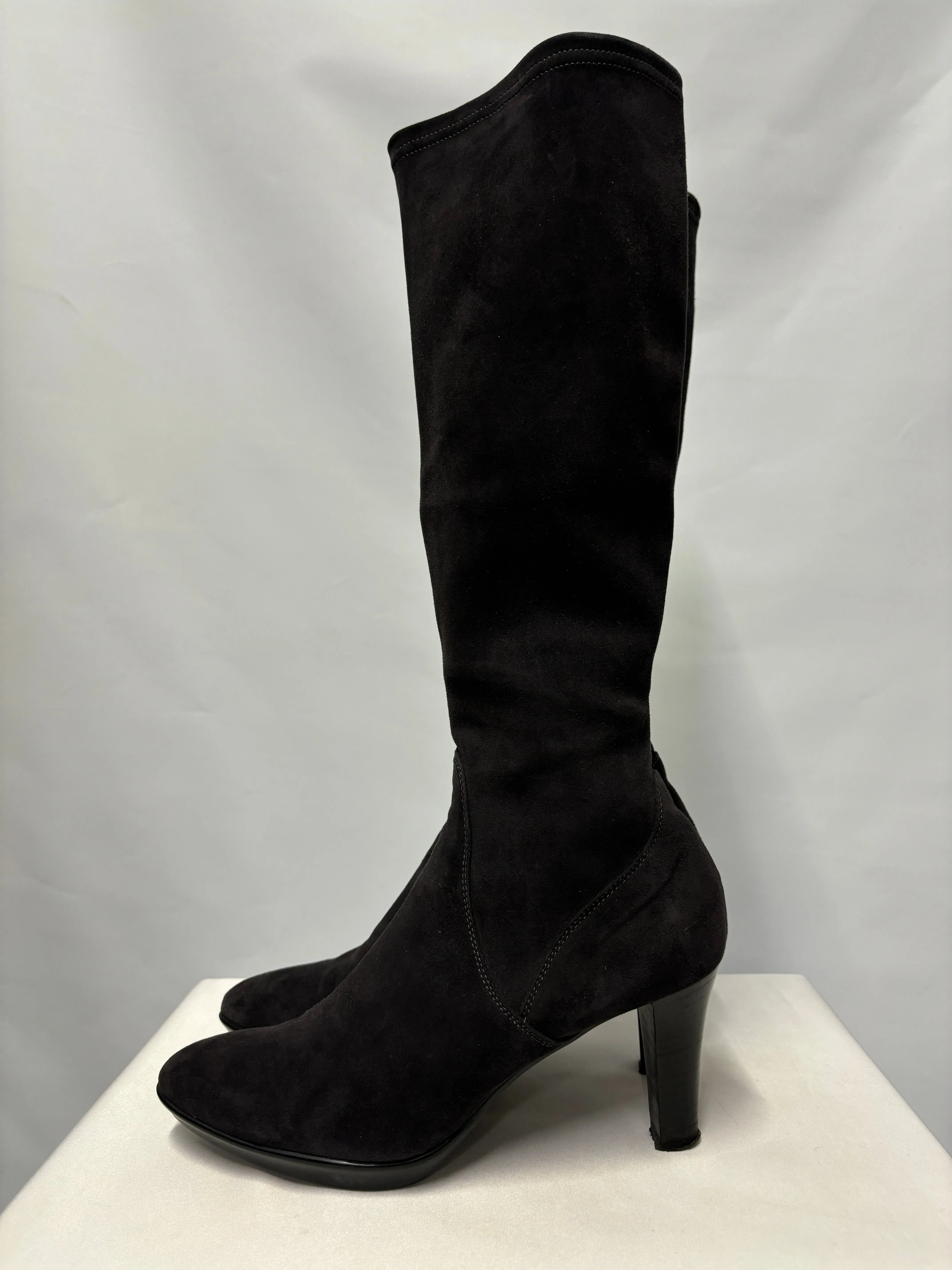 Aquatalia Charcoal Grey Hi and Dry Heeled Boots 40/7