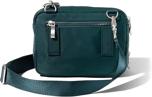 Bagggalini Women's Modern Double Zip Handbag - Emerald Twill