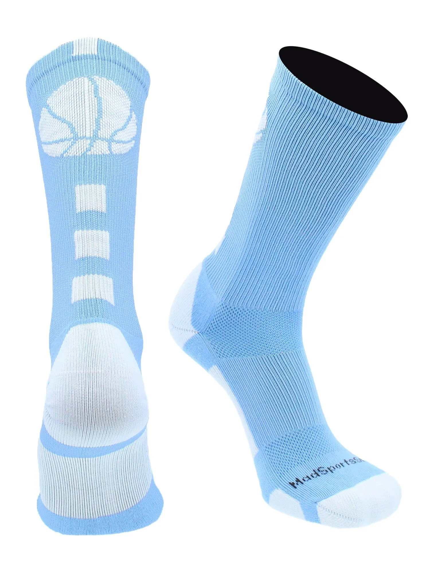 Basketball Socks with Basketball Logo Athletic Crew Socks - made in the USA