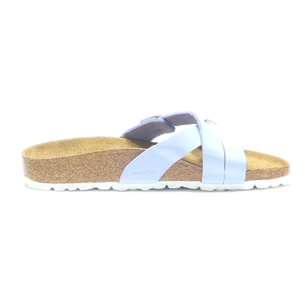 Birkenstock Yao Flat Sandals Leather Blue Colour For Women