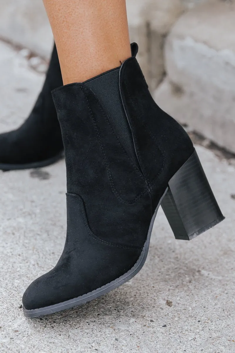 Black Cammy Heeled Booties - FINAL SALE