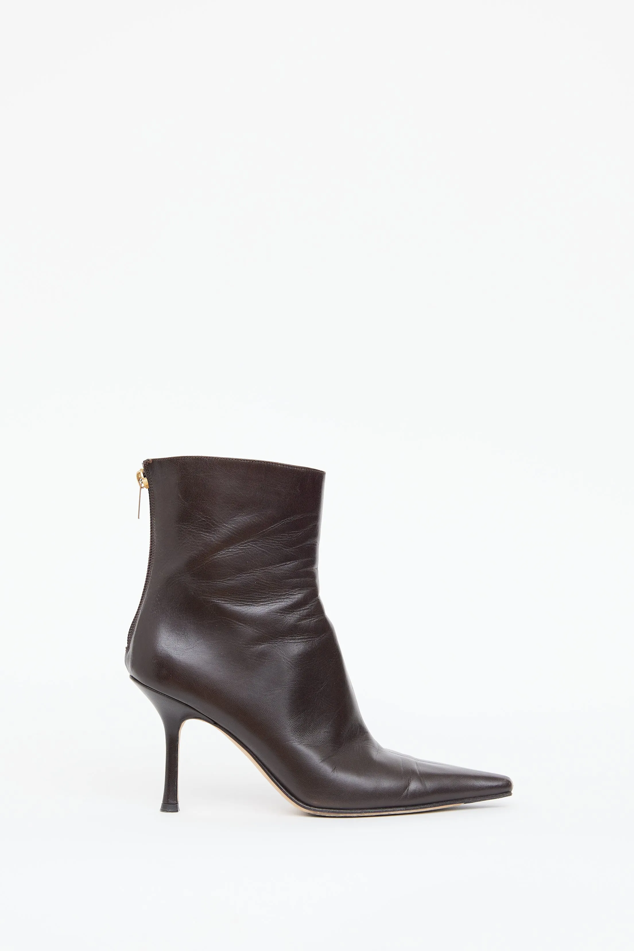 Brown Heeled Ankle Boot