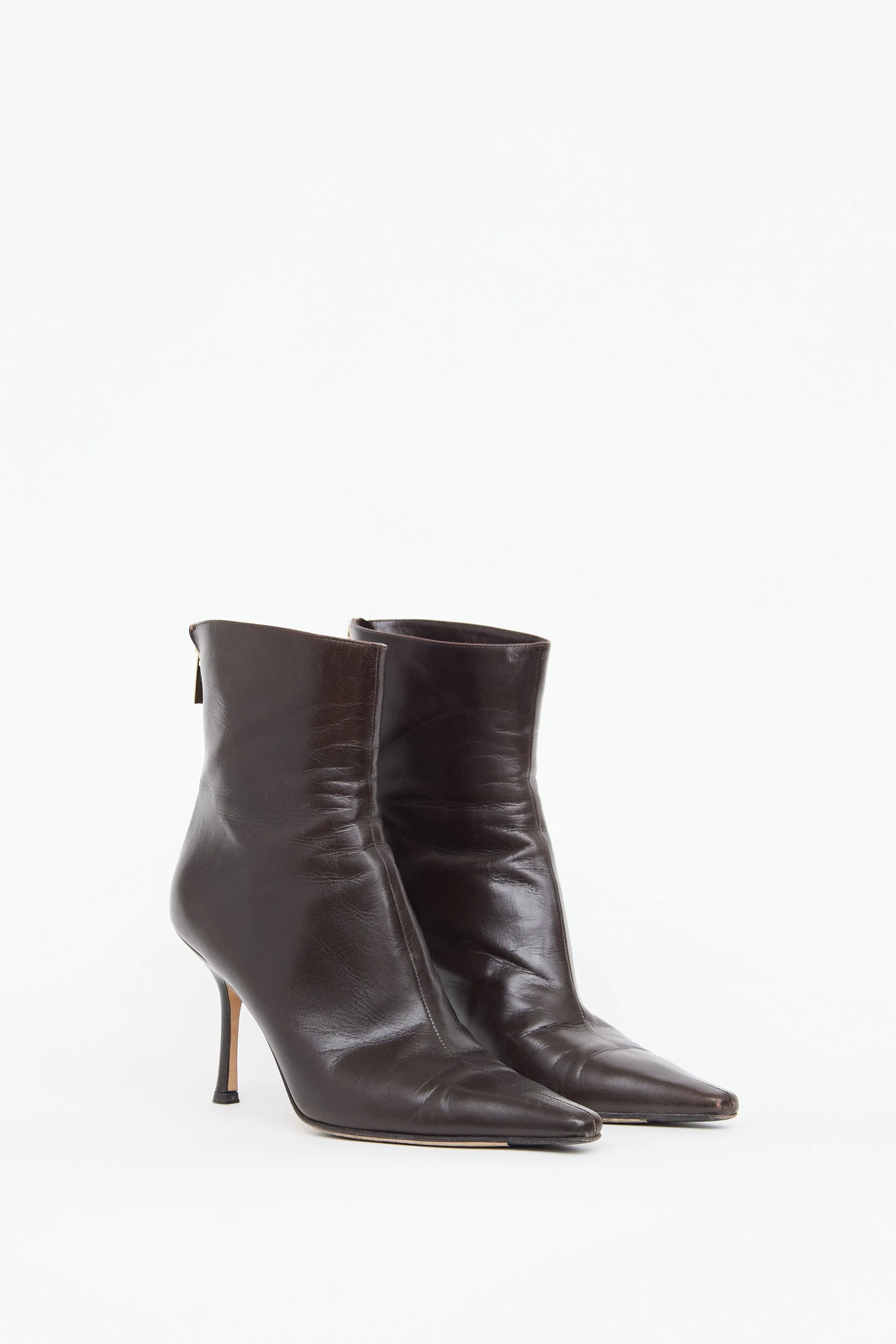 Brown Heeled Ankle Boot