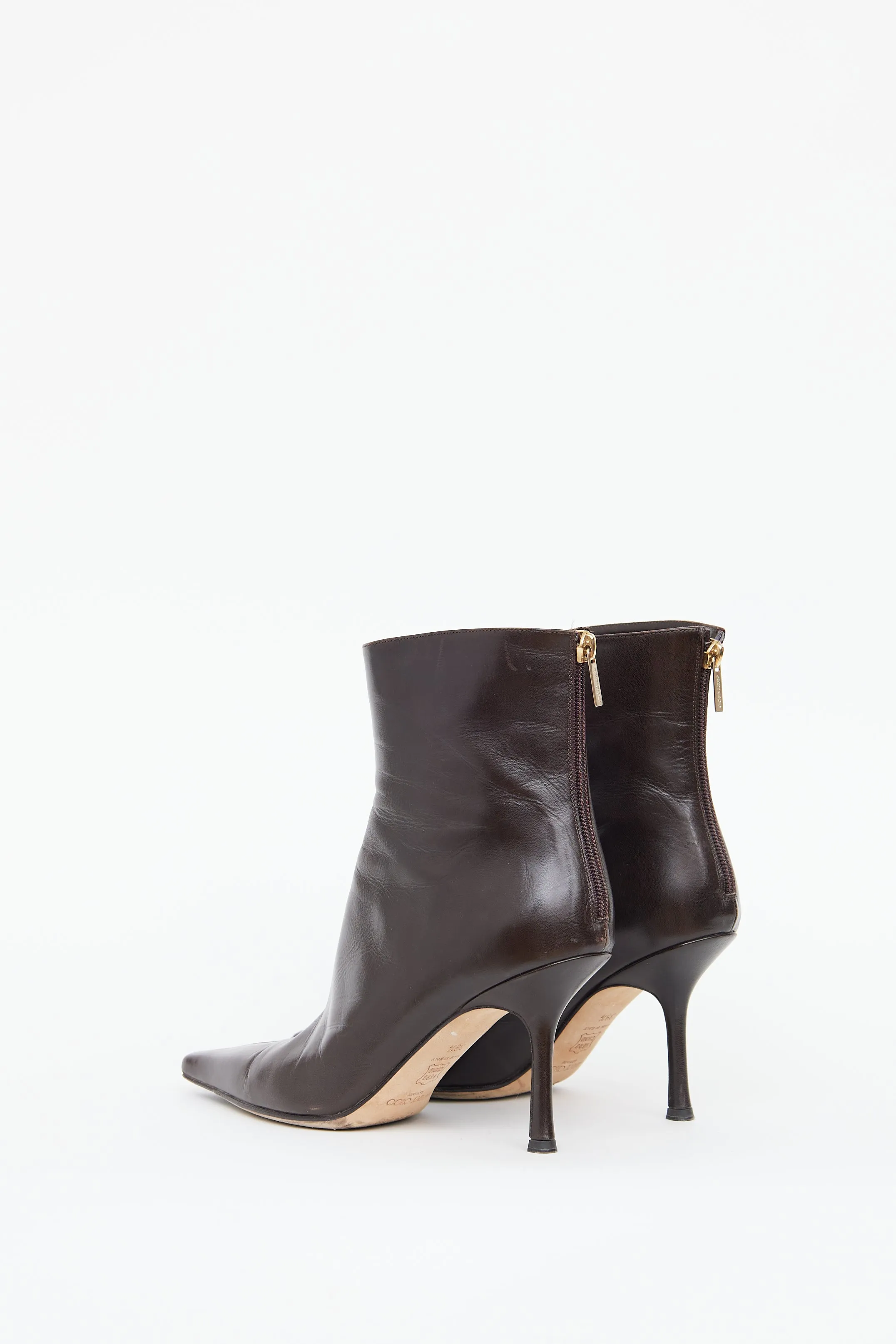 Brown Heeled Ankle Boot