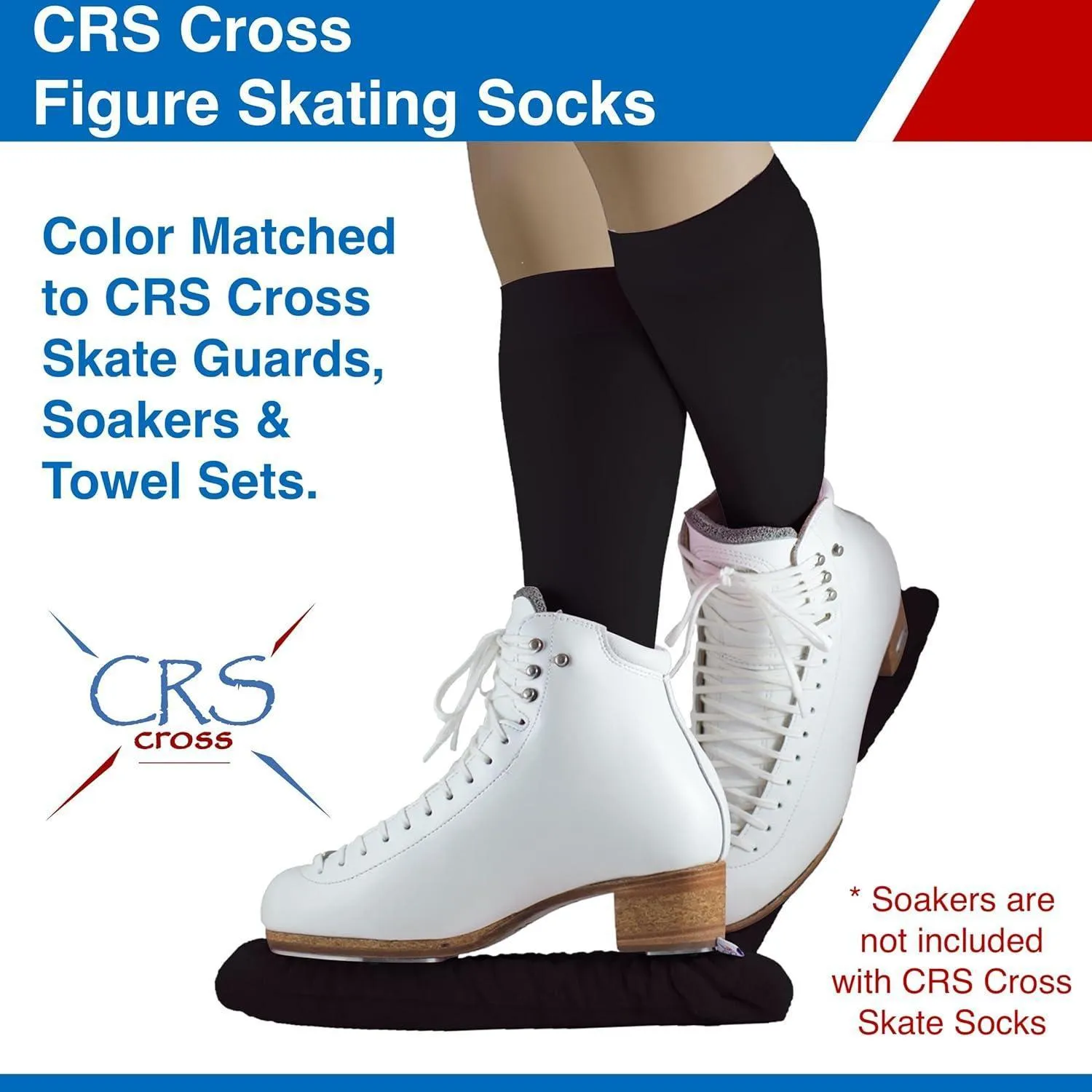 CRS Cross Figure Skating Socks (2 Pair) Knee High