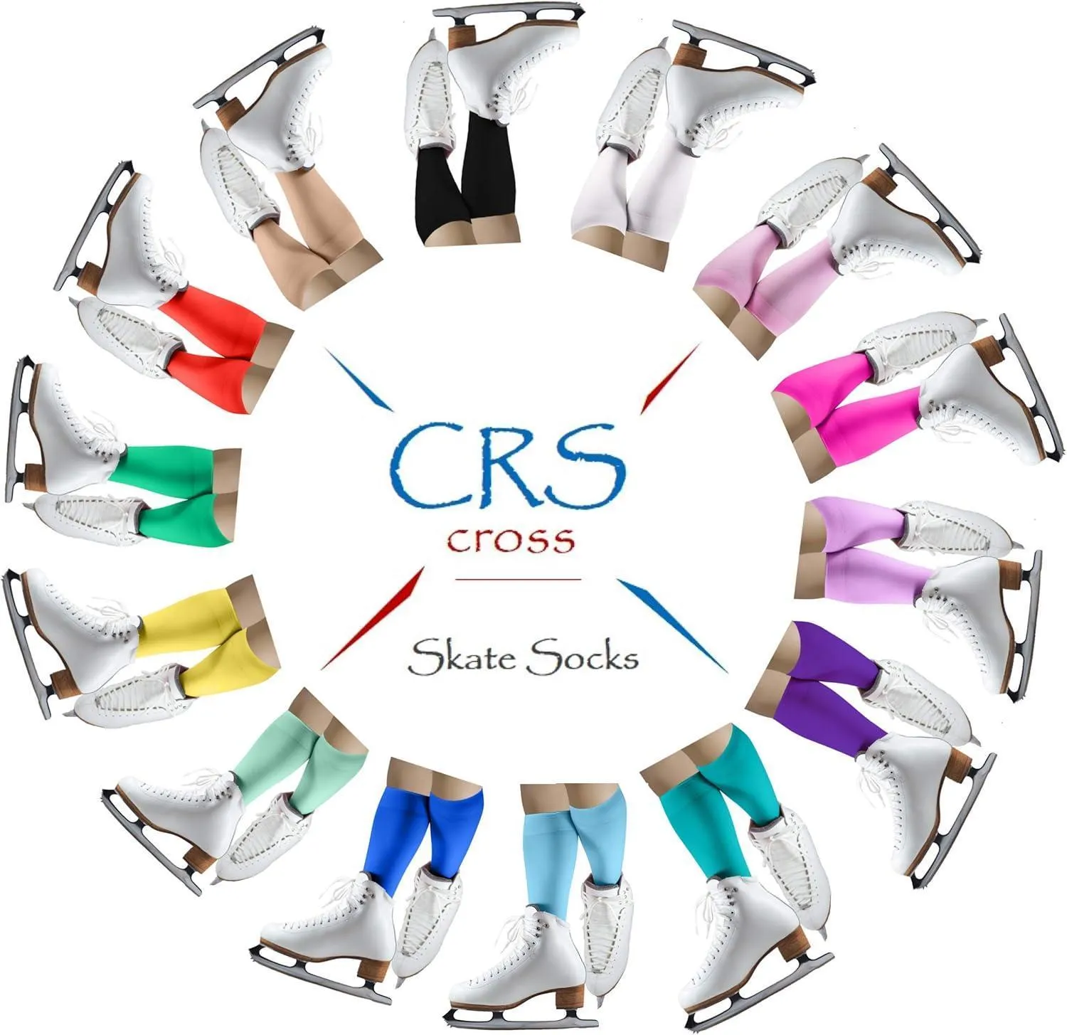 CRS Cross Figure Skating Socks (2 Pair) Knee High