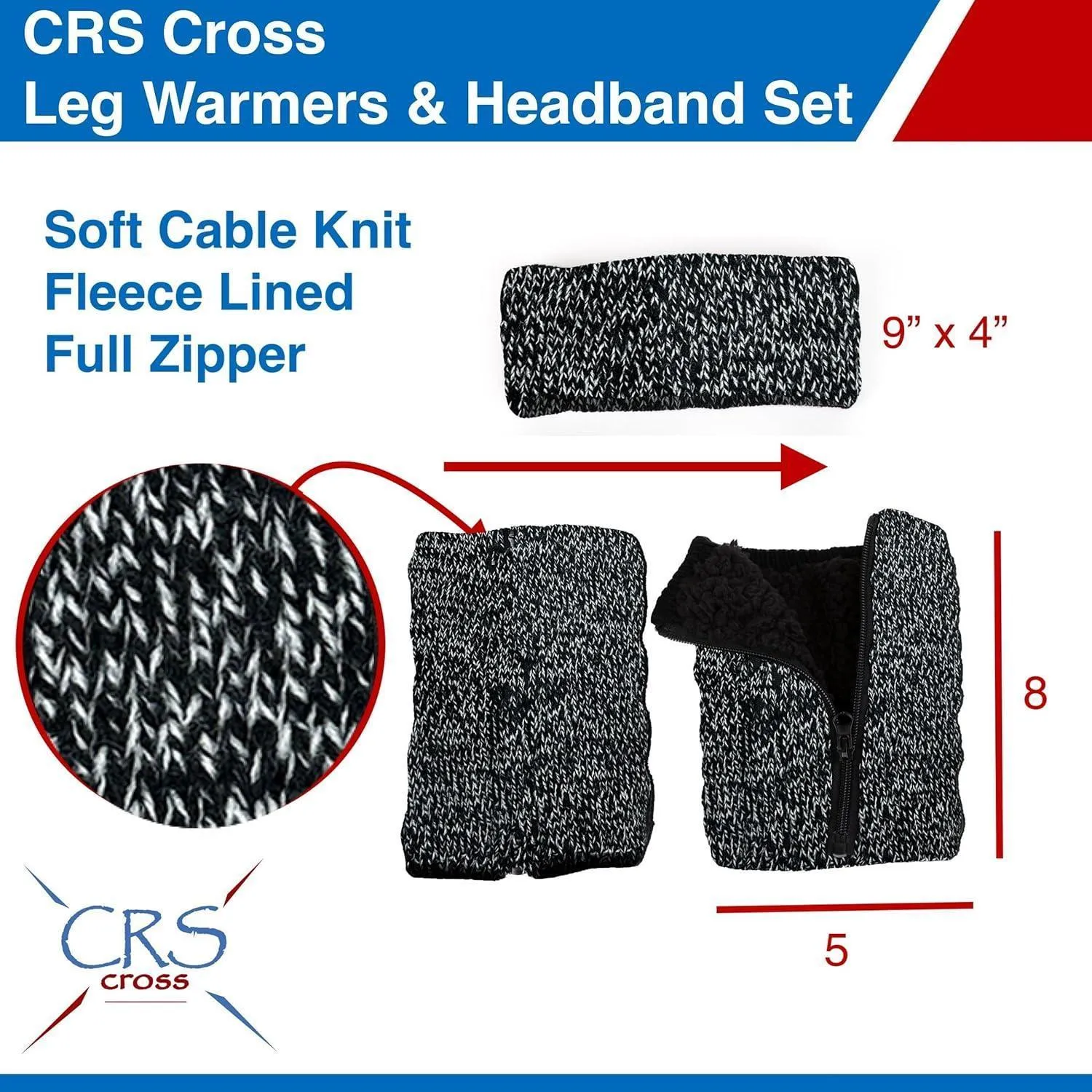 CRS Cross Zipper Leg Warmers and Headband