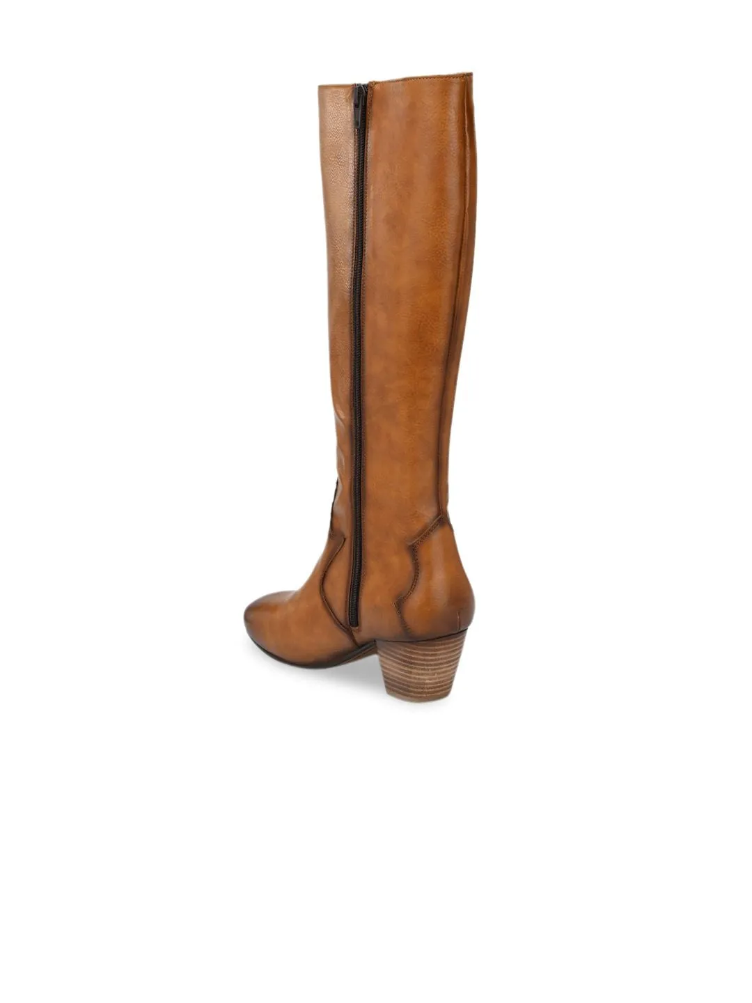 Delize Tan Block Heeled Boots
