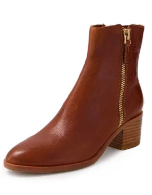 Dorete Tan Natural Leather Boots