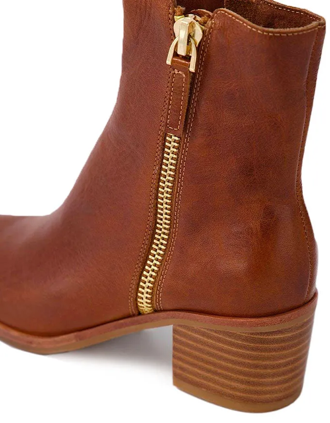 Dorete Tan Natural Leather Boots