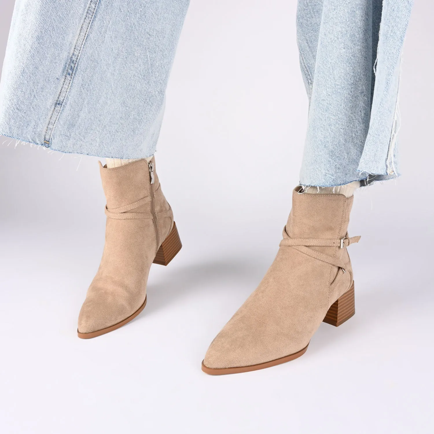 ESTELLE BLOCK HEELED BOOTIES IN WIDE