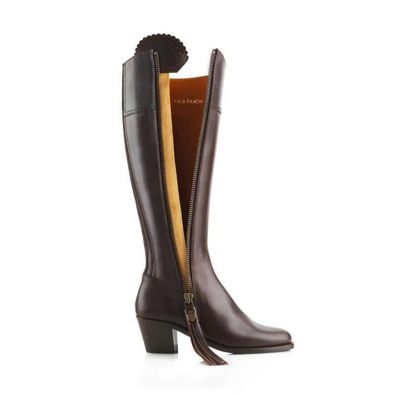 Fairfax & Favor Heeled Regina Ladies Leather Boot - Mahogany