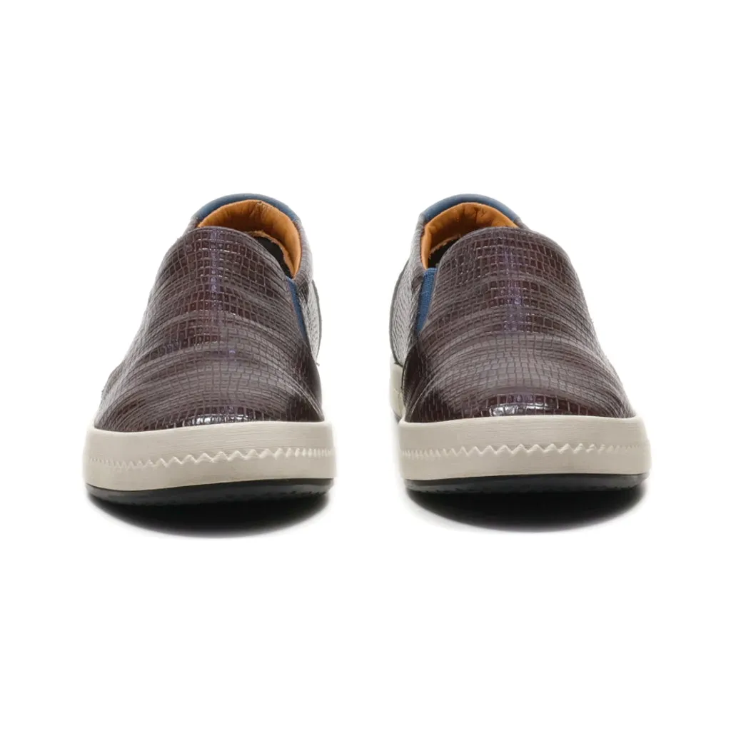 Geox Slip Ons Leather Brown Colour For Women