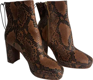 H&M Brown Block-heeled Ankle Boots UK 6