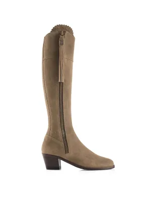 Heeled Regina (Narrow Fit) - Taupe Suede