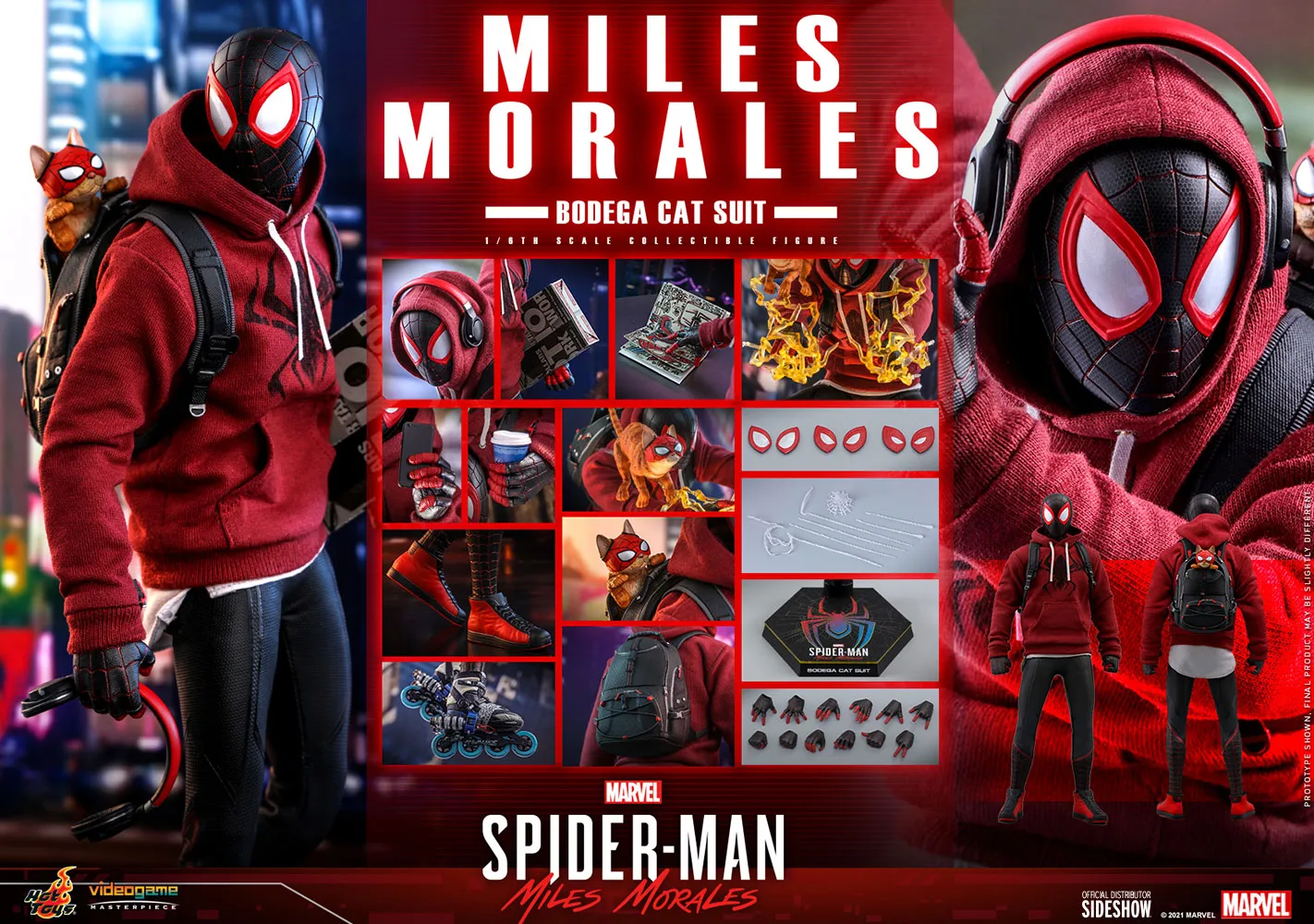 Hot Toys Miles Morales Spider-Man Bodega Cat Suit 1/6 Scale Figure