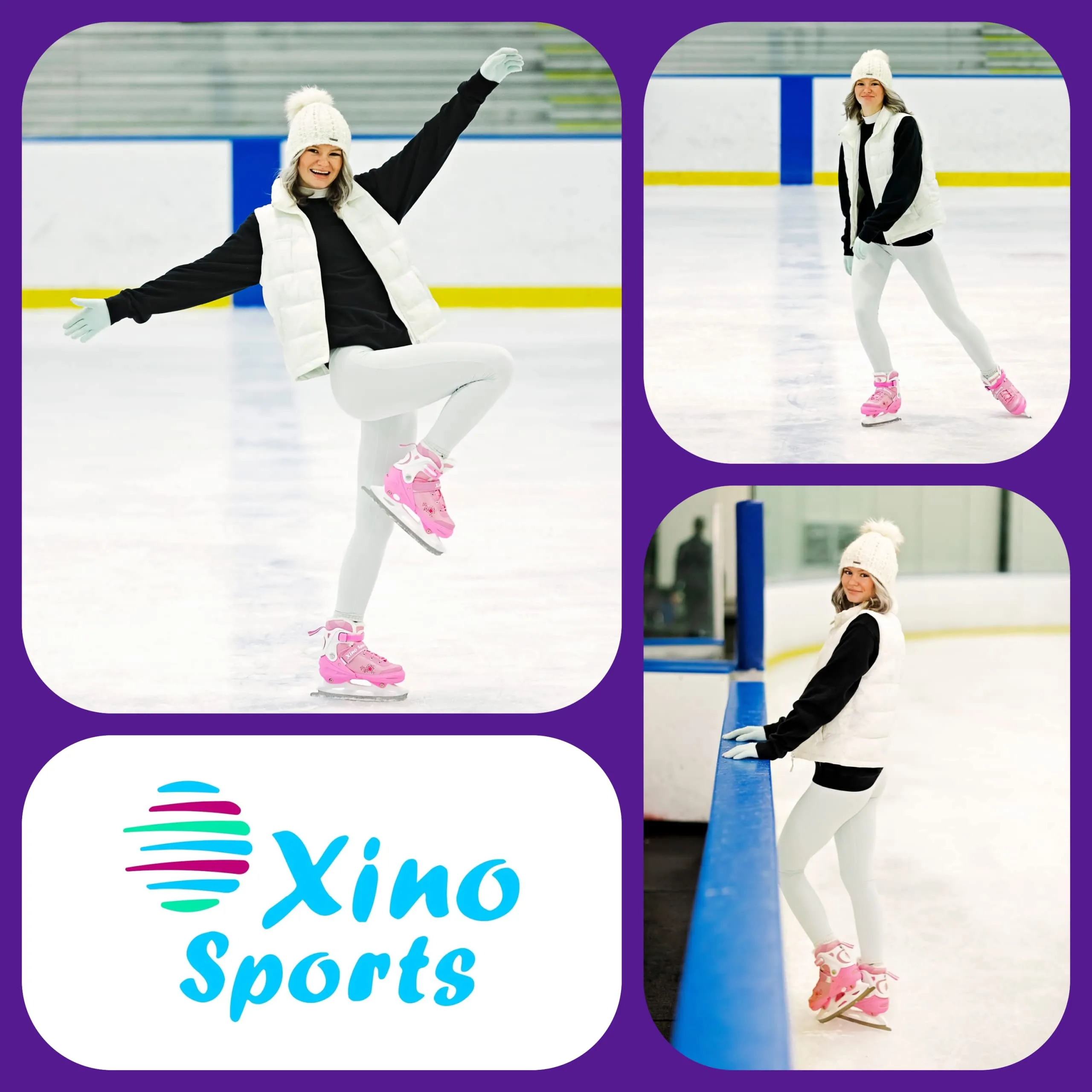 Ice Skates For Kids | Adjustable | Ankle Support | Pink