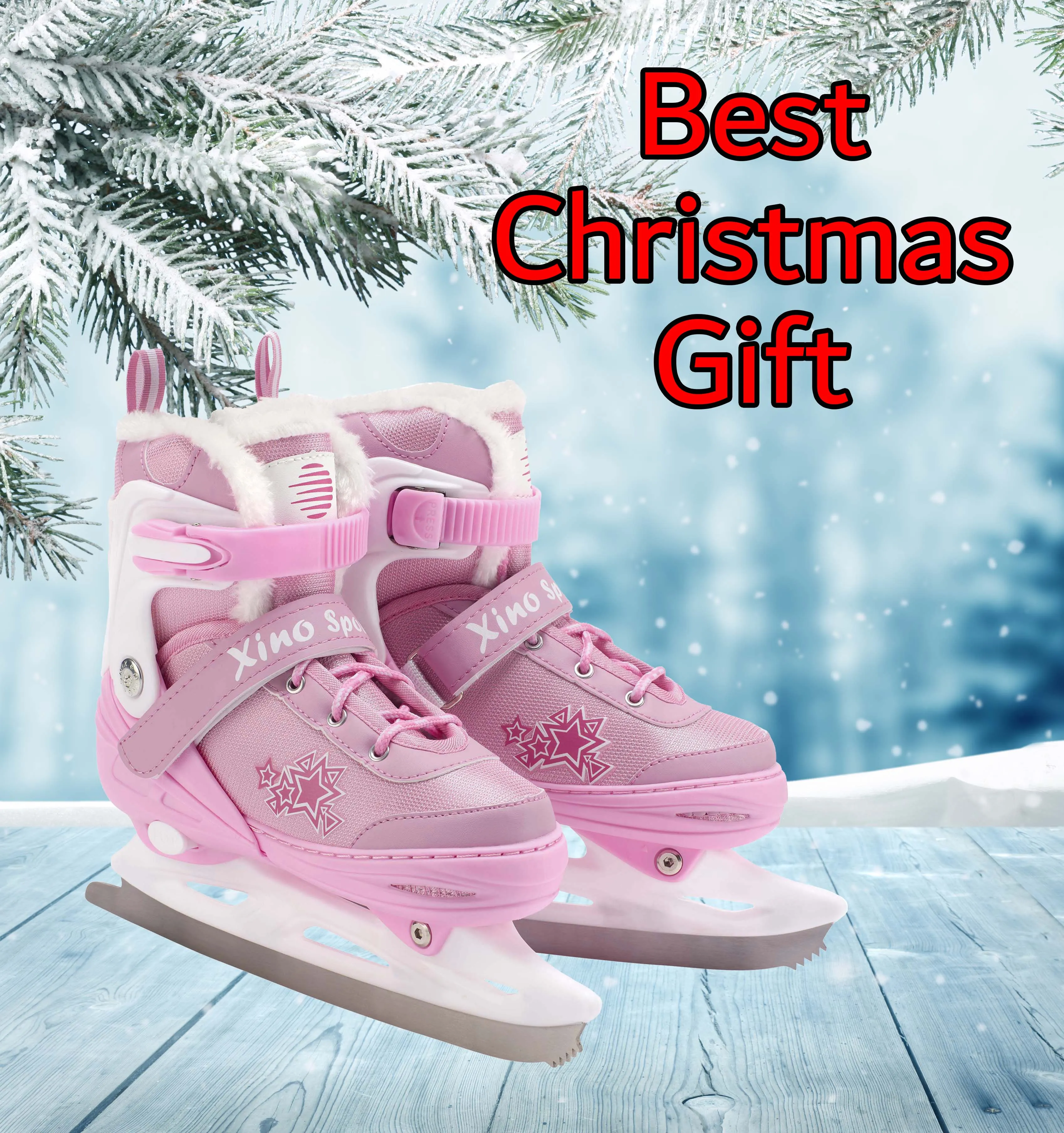 Ice Skates For Kids | Adjustable | Ankle Support | Pink