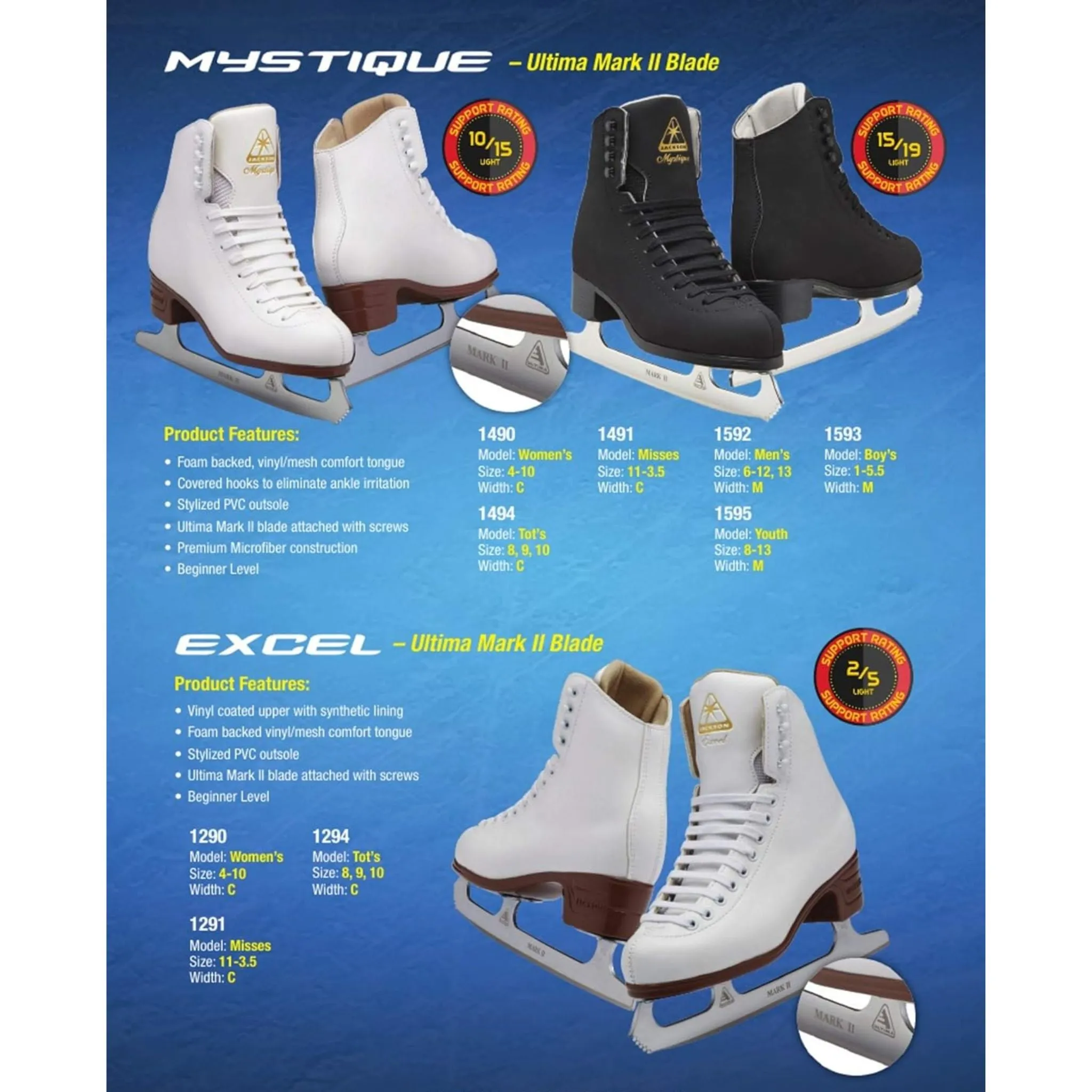 Jackson Ultima Excel JS1290 Figure Ice Skates - White