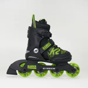 K2 Raider Junior Boys Adjustable Inline Skates - Black/Lime