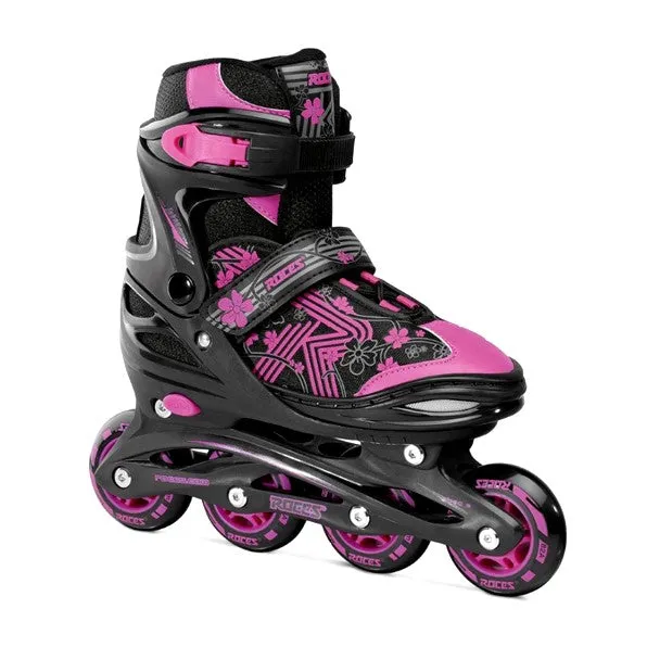 Kids Adjustable Roces Jokey 3.0 Black/Pink Inline Skates *Last Pair* US 5-8