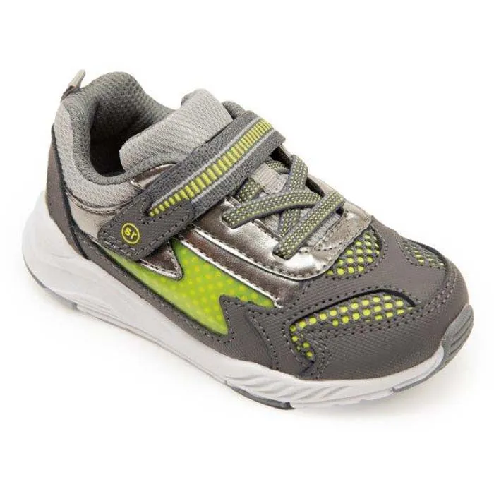 Little Boy Stride Rite Lighted Cosmic in Grey Neon