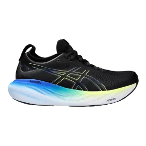 Men's Asics Gel-Nimbus 25, Black/Glow Yellow, 8 2E Wide