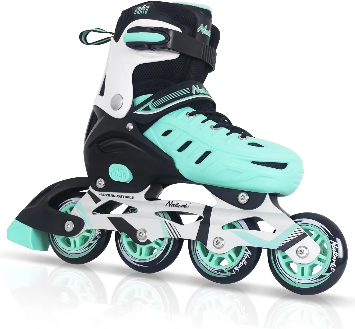 Nattork Adjustable Inline Skates For Adults Teal