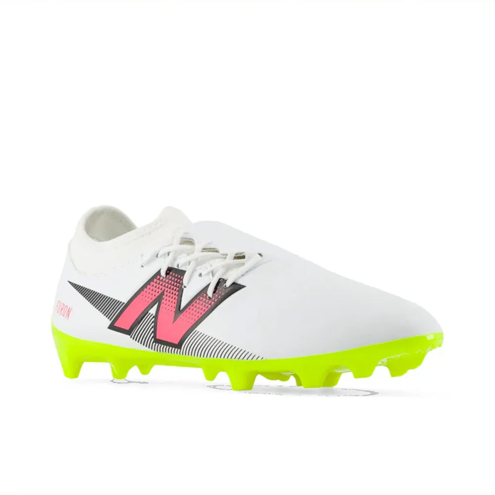 New Balance Furon Dispatch V7  FG Football Boots 2E (White/Black/Fluro Yellow)