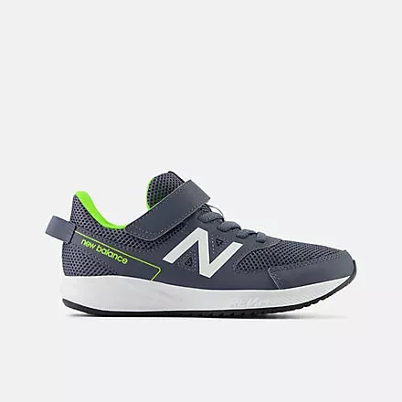 NEW KIDS BALANCE 570 V3 HOOK N' LOOP GREY/GREEN RUNNING SHOES