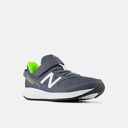 NEW KIDS BALANCE 570 V3 HOOK N' LOOP GREY/GREEN RUNNING SHOES