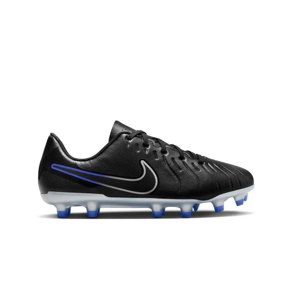 Nike Tiempo Legend 10 Club FG/MG Jnr Football Boots (Black/Chrome/Hyper Royal)