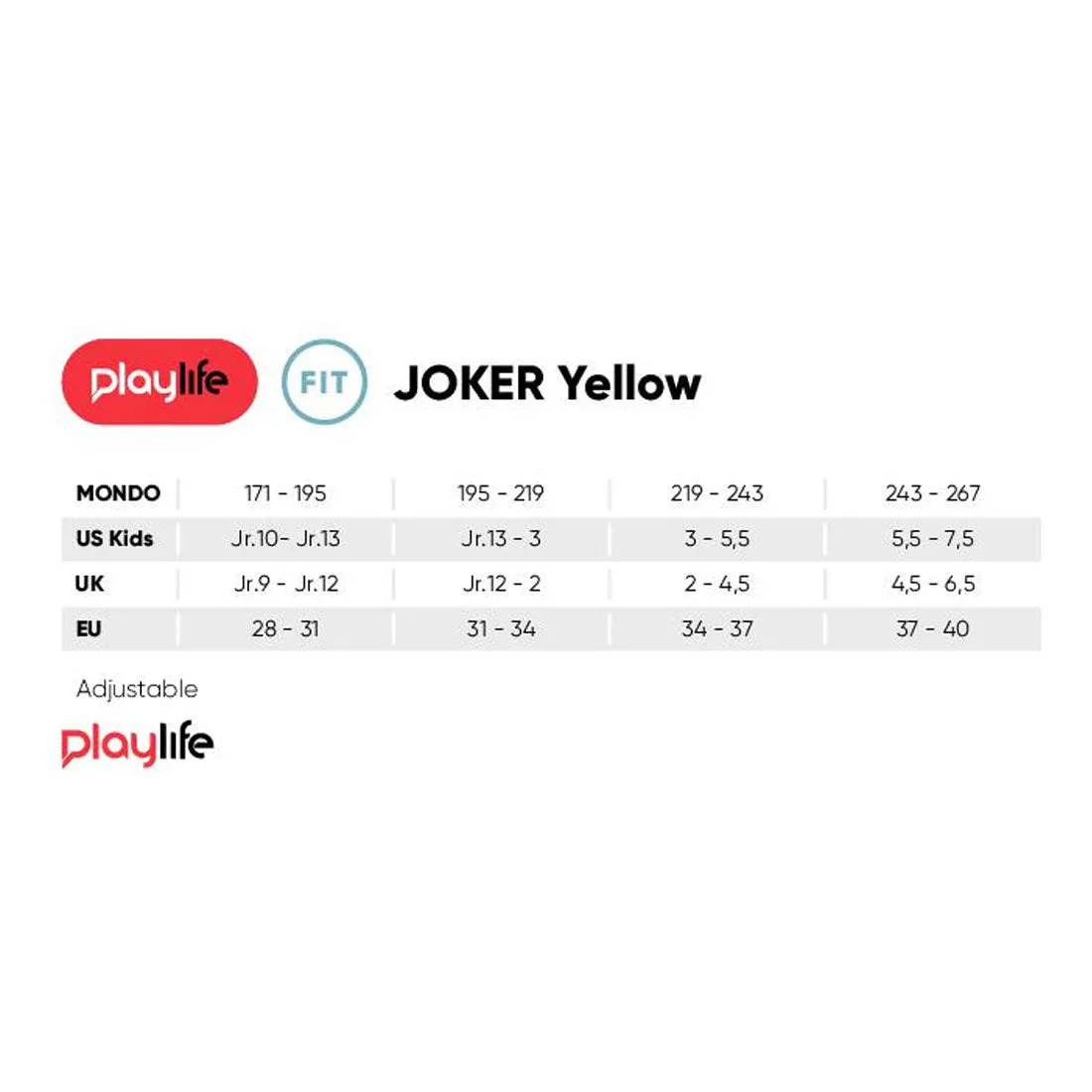 Playlife Joker Adjustable Skate - Yellow Glow