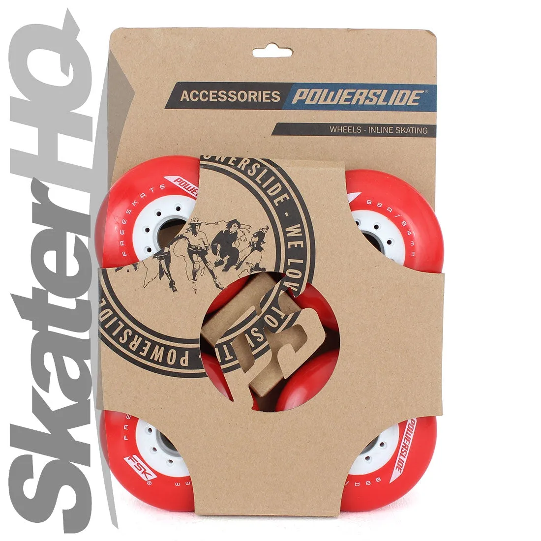 Powerslide Free Skate 84mm/88a 4pk - Red