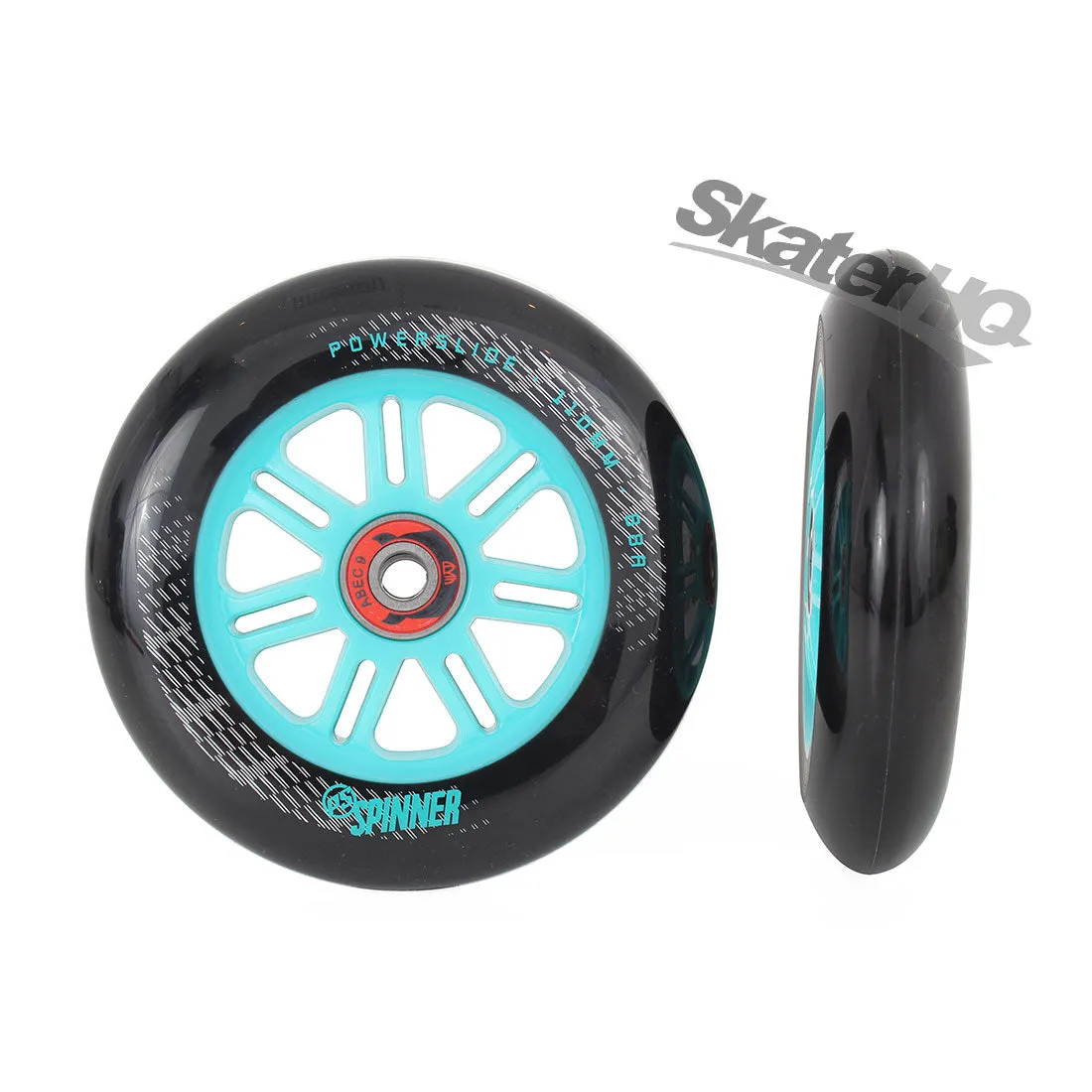 Powerslide Spinner 110mm 88a 6pk - Black/Aqua