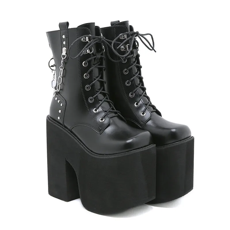 Punk High-heeled Platform Martin Boots