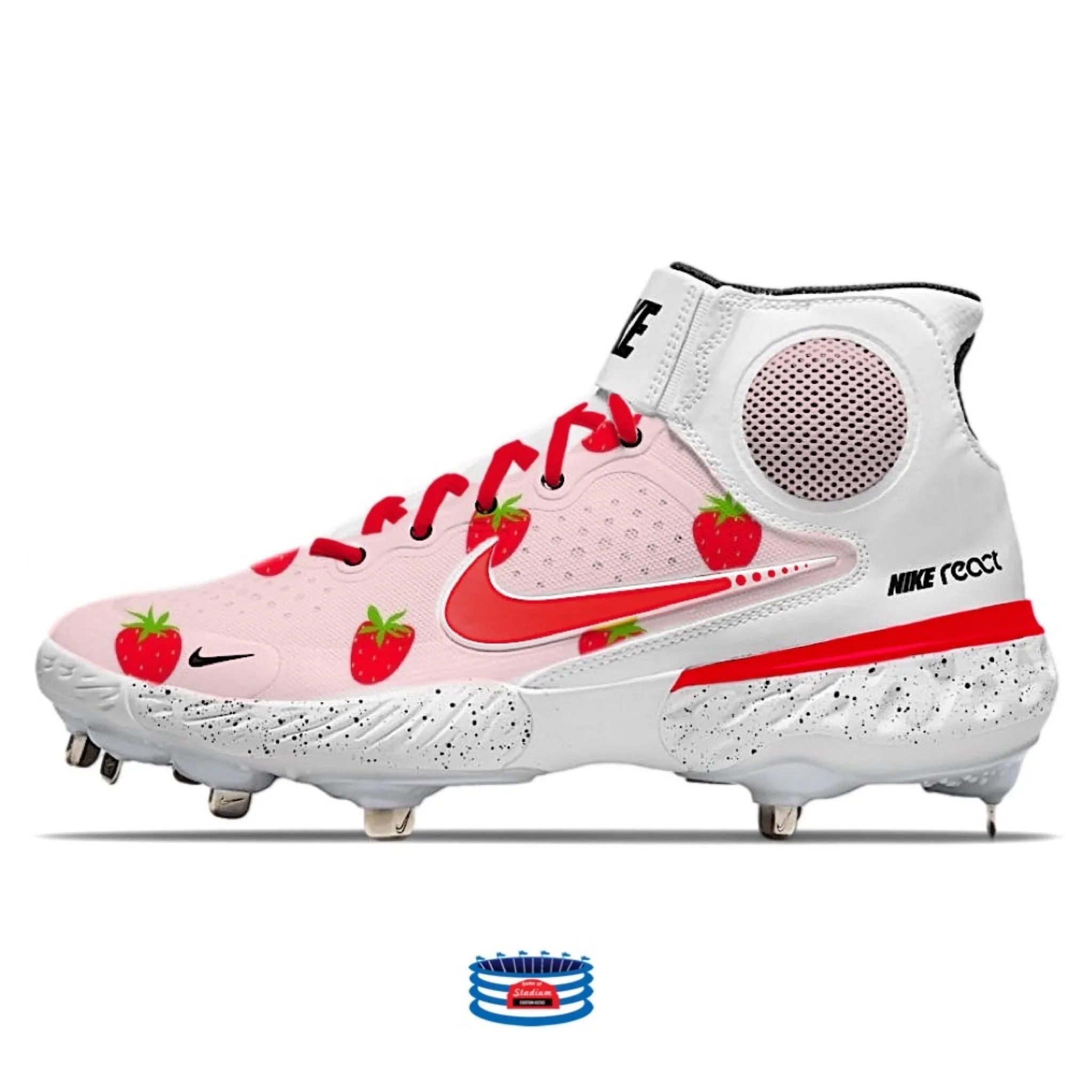 "Strawberry" Nike Alpha Huarache Elite 3 Mid Cleats