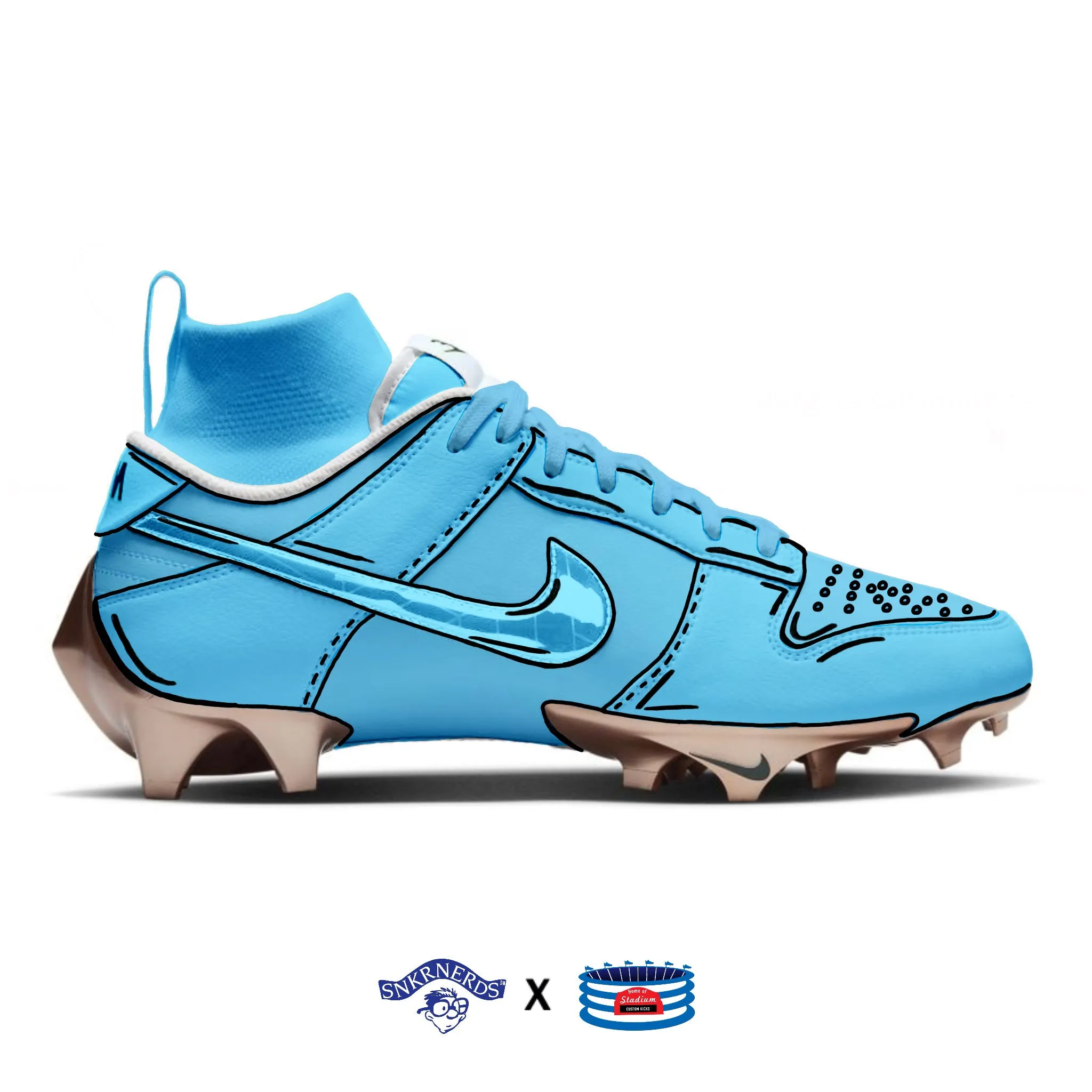 "University Blue Sketch" Nike Vapor Edge Dunk Cleats