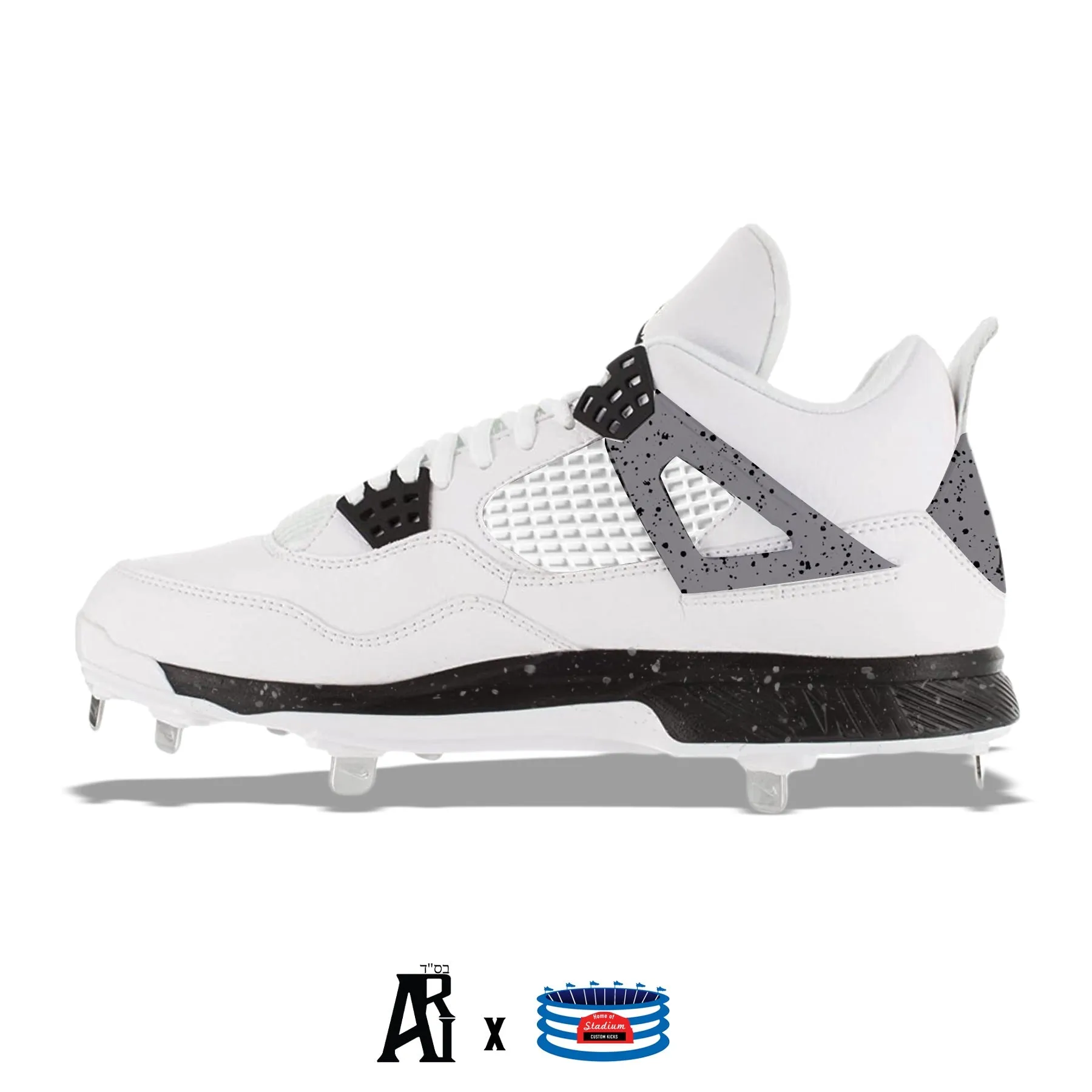 "White Cement" Jordan 4 Retro Cleats