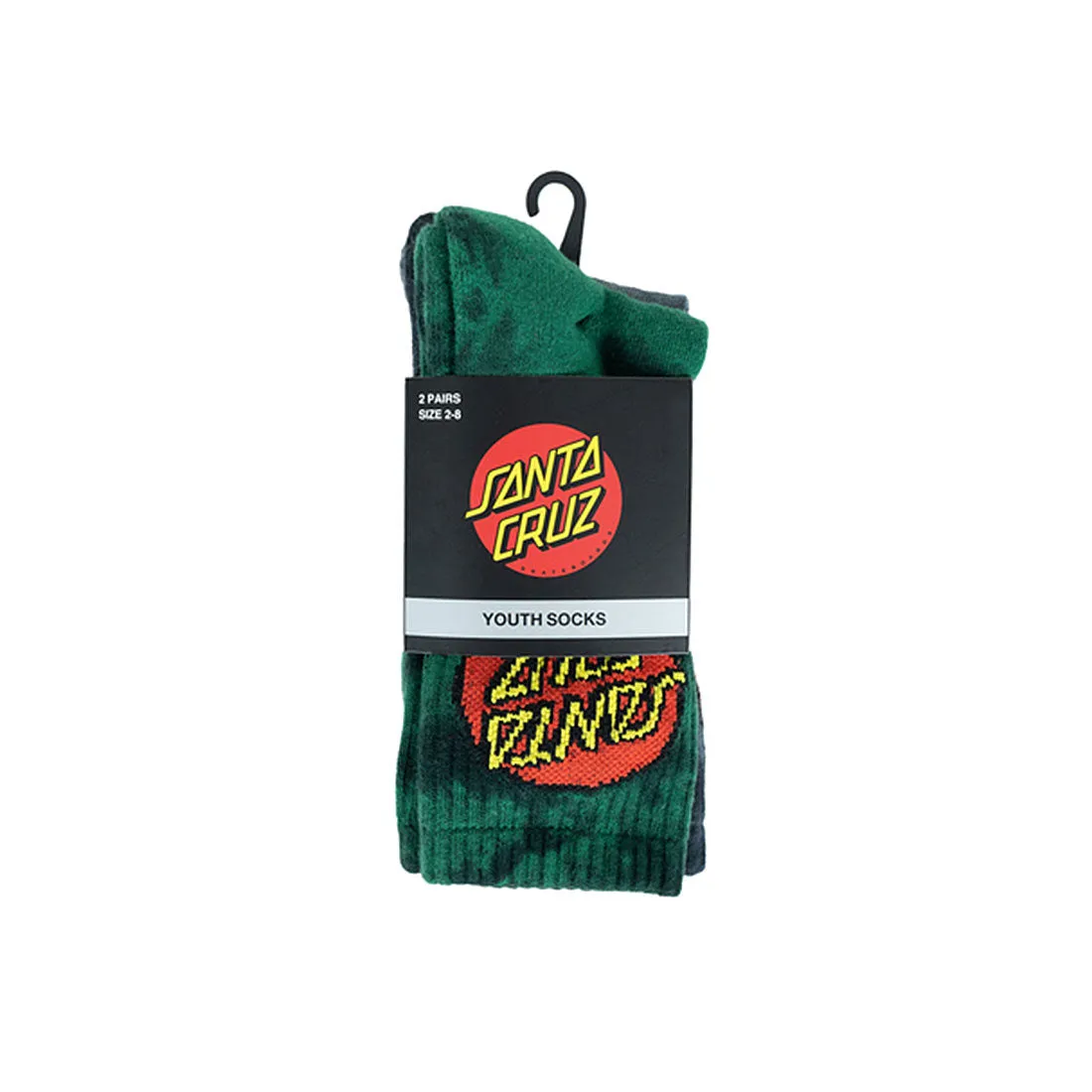 Santa Cruz Youth Crew Socks 2pk - Classic Dot Tie Dye